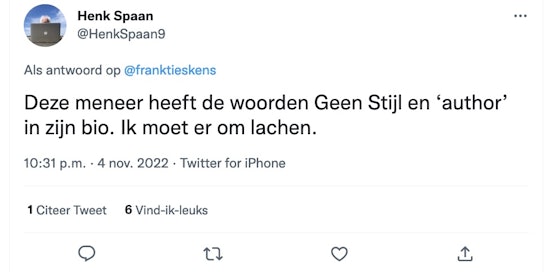 Henk Spaan schrijft tenminste niet voor GeenStijl!
