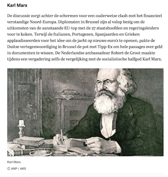 "Karl Marx" - "socialistische halfgod Karl Marx." - Karl Marx. Ⓒ ANP / AKG
