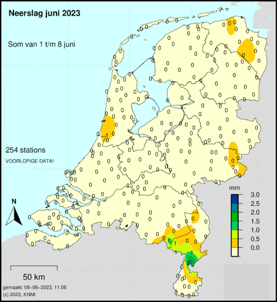 Kaart NL, met rampgebied Midden-Limburg