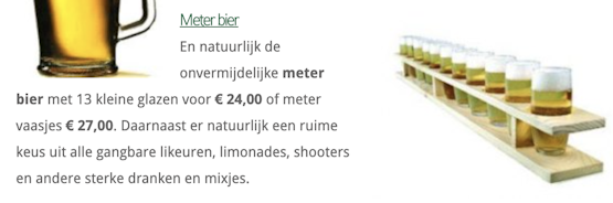 10.000 euro = 370 meter en 37 centimeter bier