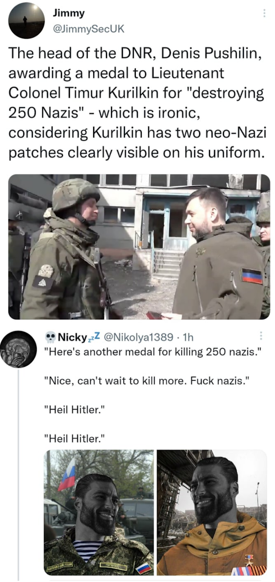 Bovenste plaatje: Russische nazi