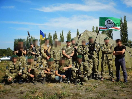 Pro-Oekraïense Tsjetsjeense vrijwilligers (archiefbeeld, 2015)