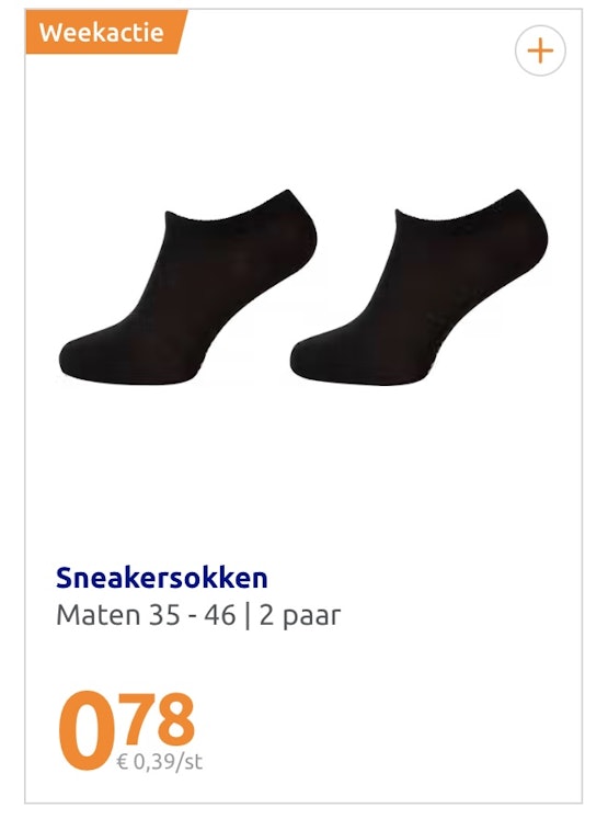 2 paar sneakersokken - € 0,78