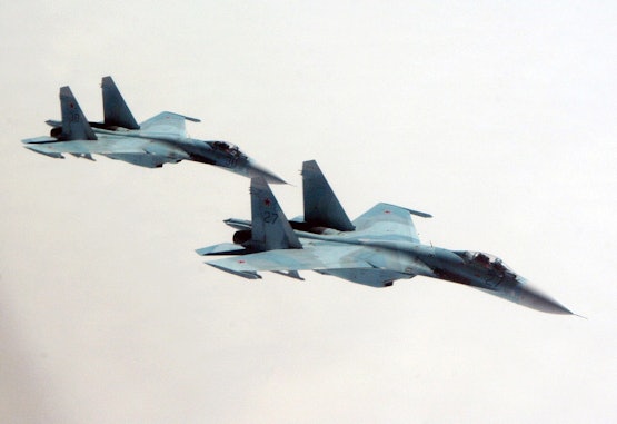 Twee Sukhoi Su-27 'Flankers'