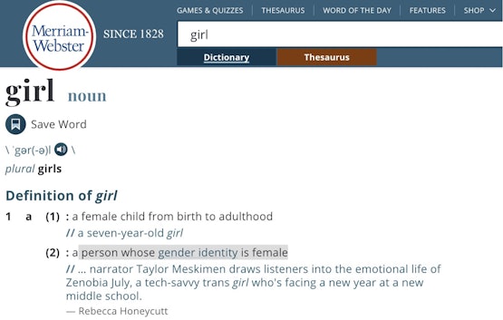 "a person whose gender identity is female"