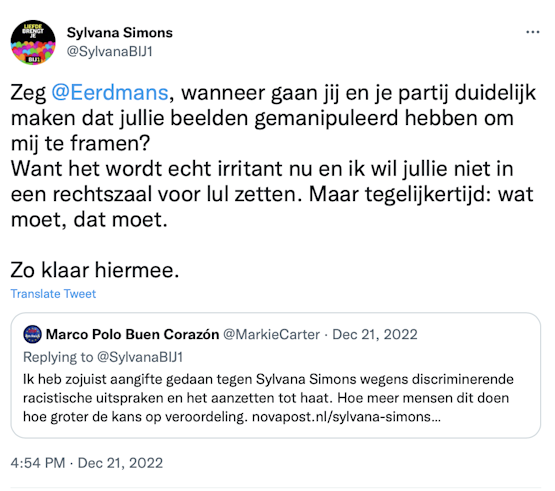 Schuld van Joost Eerdmans!