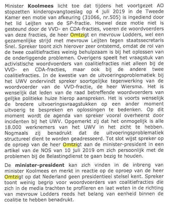 10 mei 2019: Rutte en Koolmees samen tegen Omztigt en Lodders