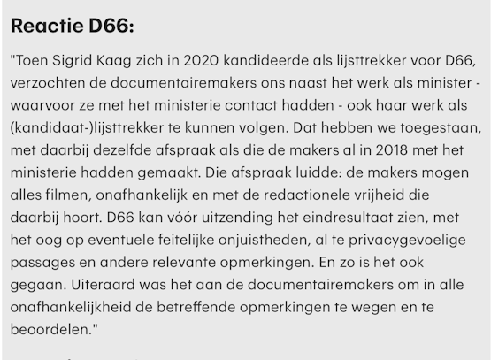 Update: reactie D66 bij RTL. Zo is het dus NIET gegaan!
