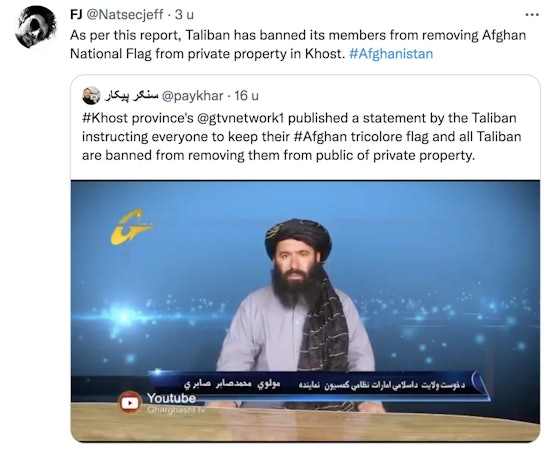 Opmerkelijk: Taliban lijkt Afghaans vlagvertoon gewoon toe te staan
