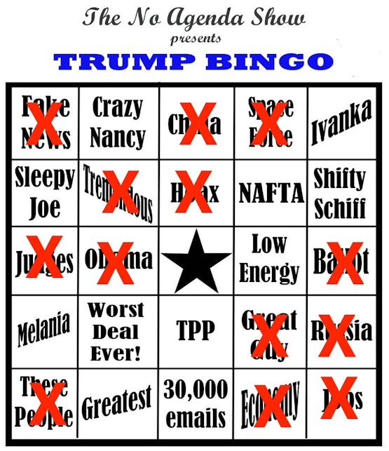 Bingoscore: 12 - 18 (en Trump zei ook nog 'Pocahontas')