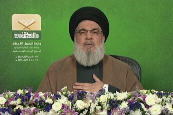 Sfeerfoto van Hassan Nasrallah