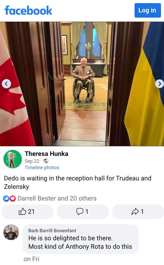 Schoondochter: "Deda is waiting in the reception hall for Trudeau and Zelensky"