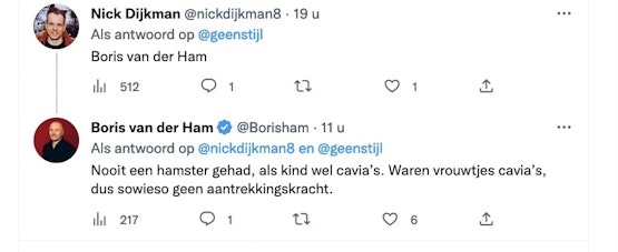 Boris van der Hamster ontkent!