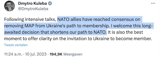 Oekraïense Minister van Buitenlandse Zaken vandaag: