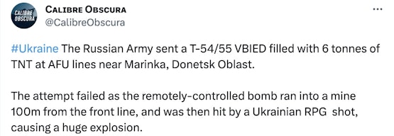 Russen stoppen zes (!) TON TNT in afstandbestuurbare T-54 tank