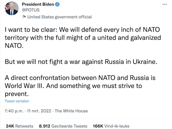 Zowaar helder statement nadat Biden persoonlijk die Poolse MiG's blokkeerde